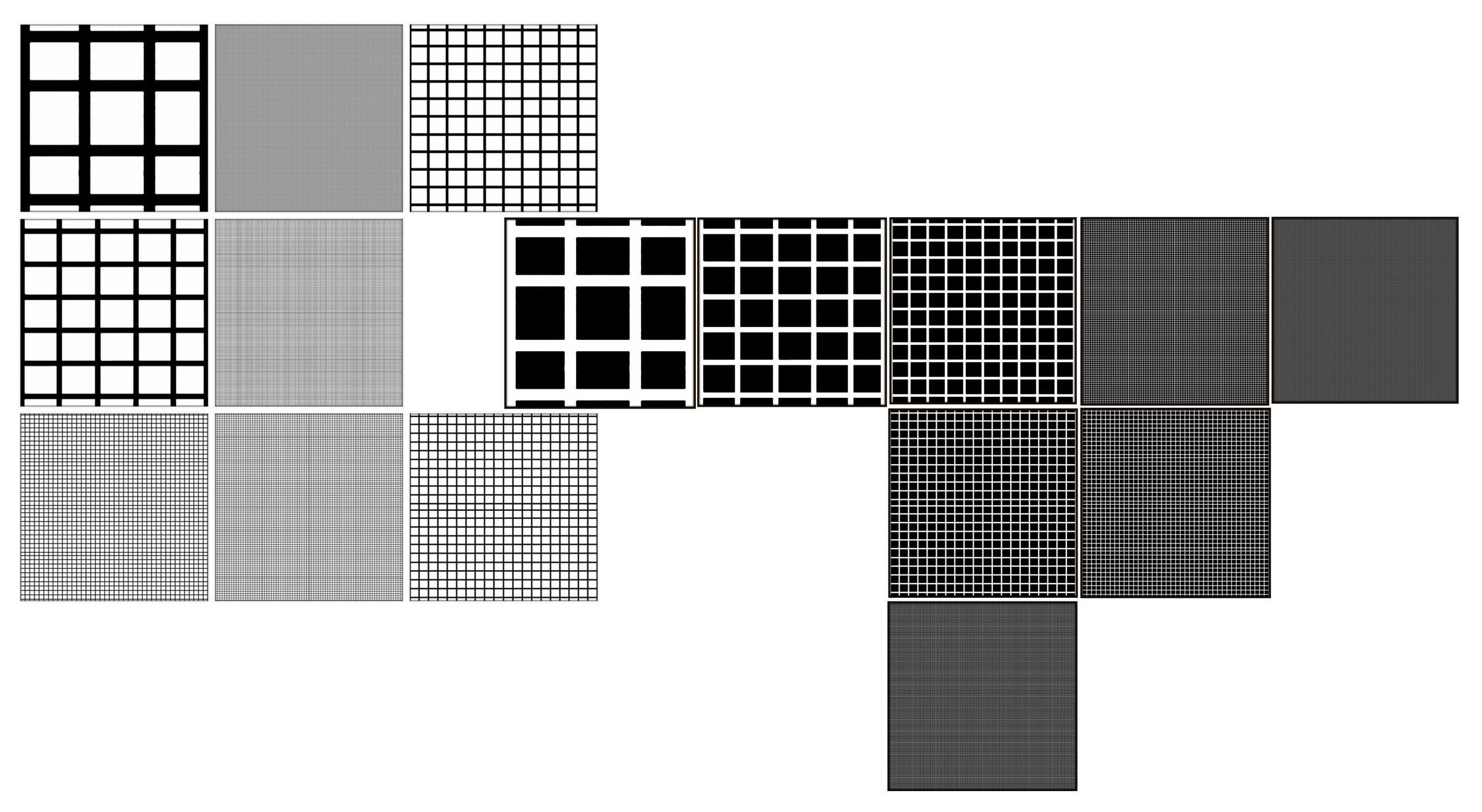 Grille II # 2025.10 - Variation 16 Modul (positiv / negativ) - © Diana Hommel