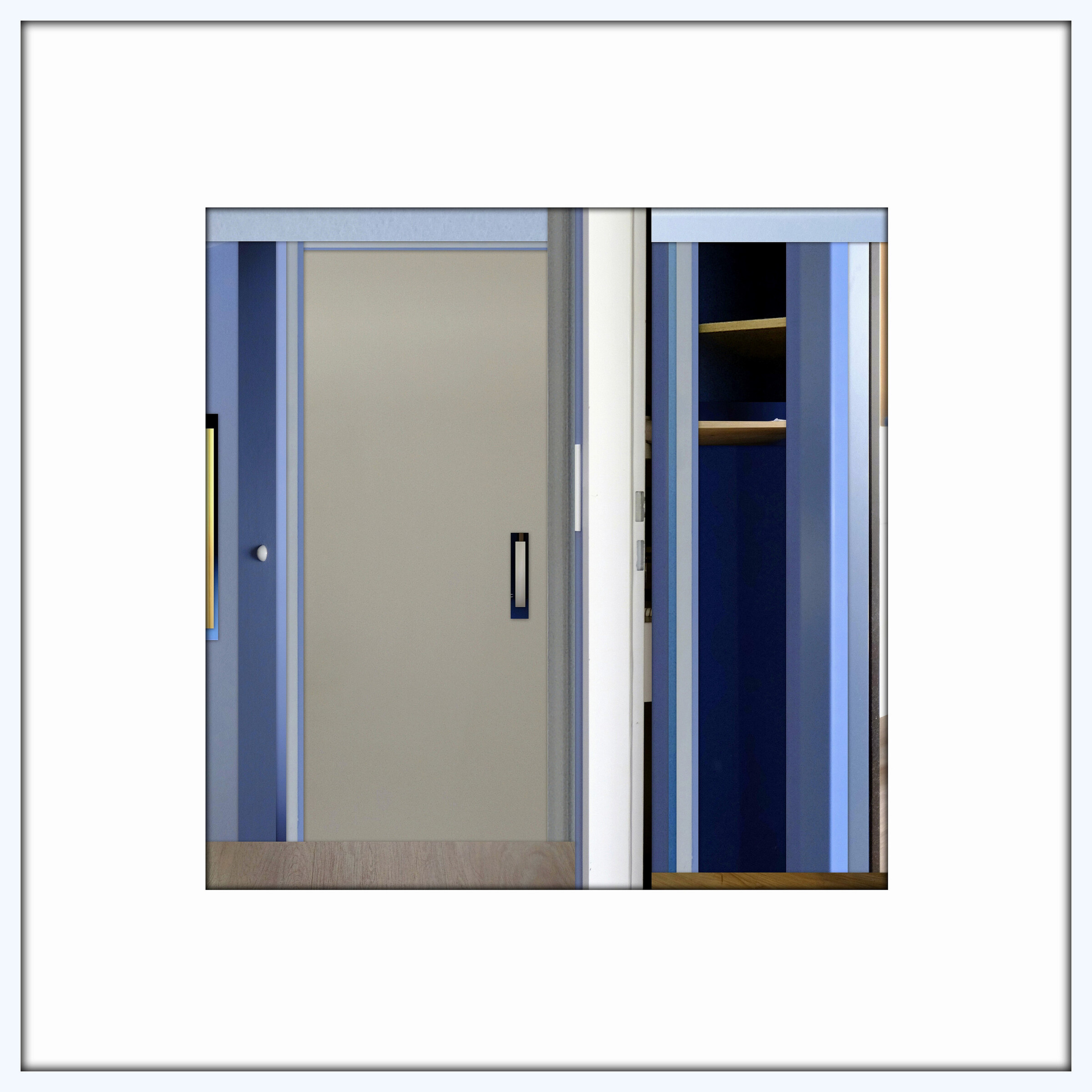 Abstrakte Nachbildung - Eingang und Garderobe Zimmer 221 Ibis Styles, Regensburg # 2025.10 - © Diana Hommel